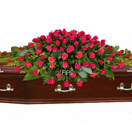 Hot Pink Roses Casket