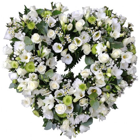 White Funeral Heart