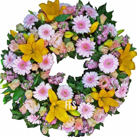 Pink Floral Wreath for a Lady