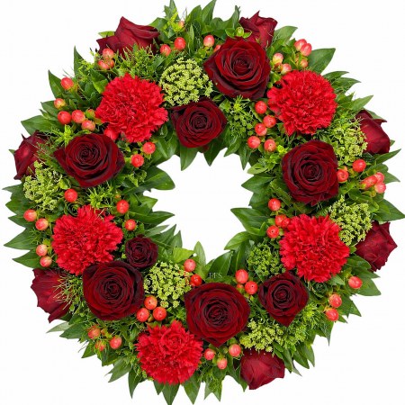 Bright Floral Tribute in Red