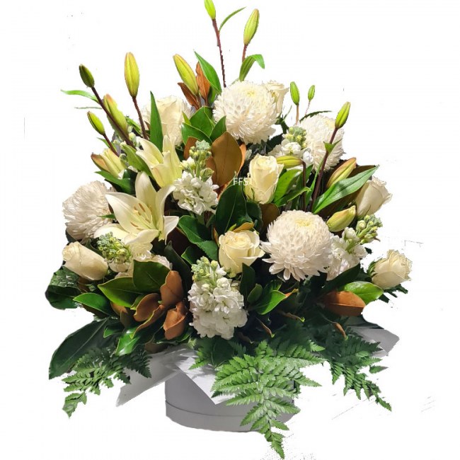 White Floral Arrangement The Funeral Flower Shop