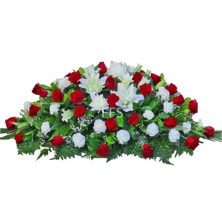 Casket of Roses, Lilies & Carnations