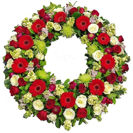 Bright Red Tribute Wreath